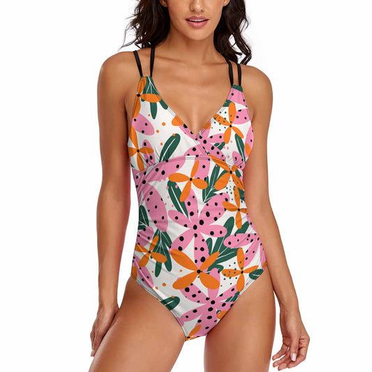 Scoop-Neck Lace-Up Side One-Piece Swimsuit