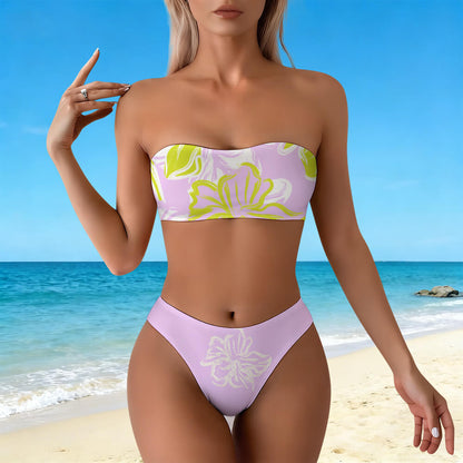 Strapless Bandeau High-Cut Bikini Set, product view 2