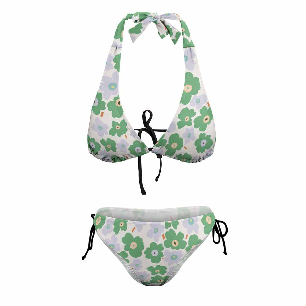 Plus-Size Wide-Strap Lace-Up Bikini Set, product view 4