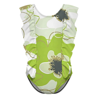 Girls' Flutter-Sleeve Scoop-Neck One-Piece Swimsuit, product view 4