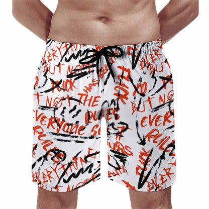 Men's Elastic-Waist Peach-Skin Board Shorts, product view 5