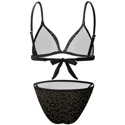 Spaghetti-Strap Triangle Low-Rise Bikini Set, product view 5