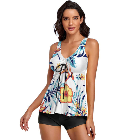V-Neck Handkerchief Tankini with Boyshorts, product view 2