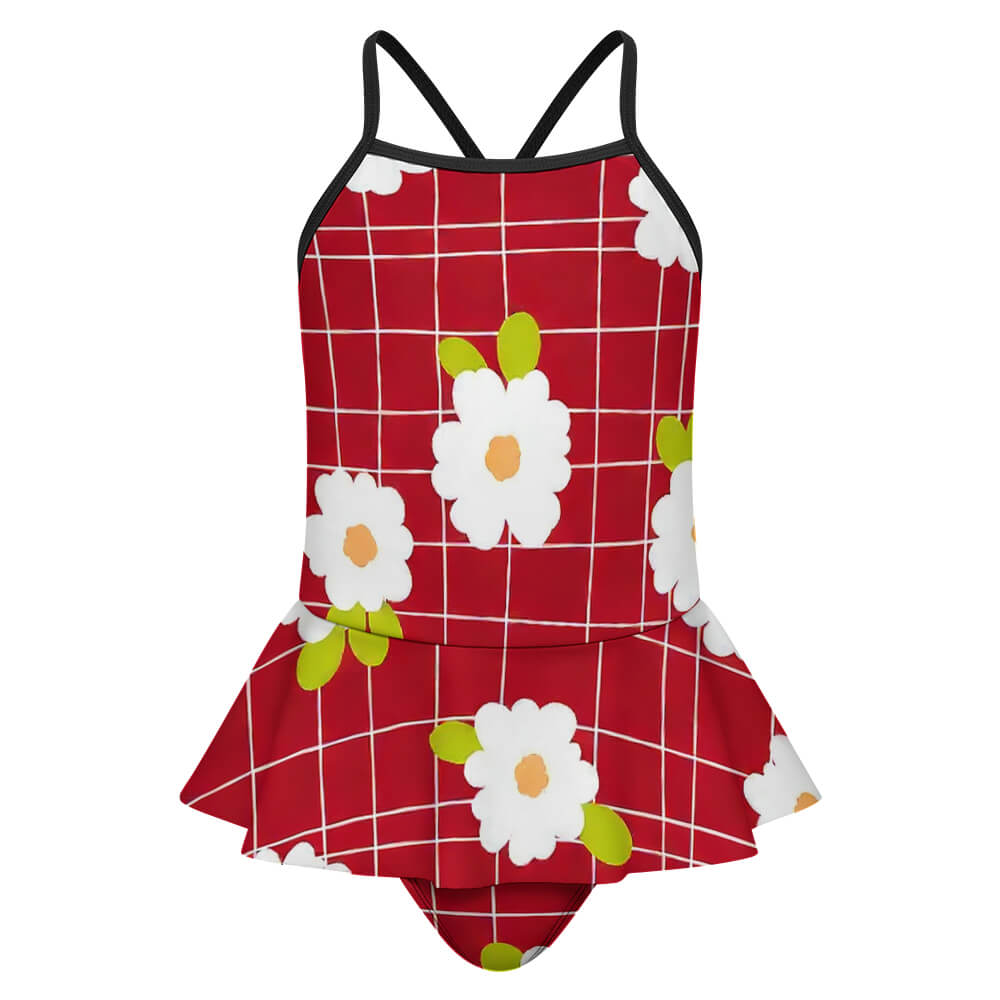 Girls' Square-Neck Cami One-Piece Swimsuit, product view 4