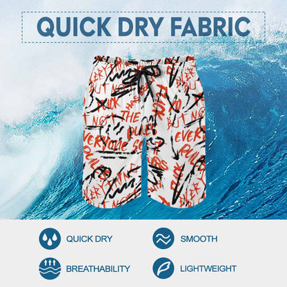 Men's Elastic-Waist Peach-Skin Board Shorts, product view 7