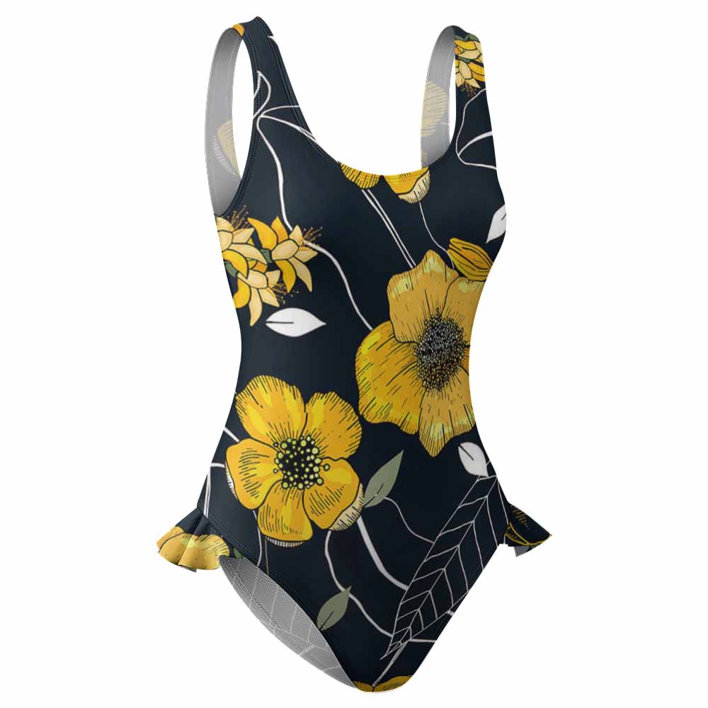 Scoop-Neck Peplum One-Piece Swimsuit, product view 4