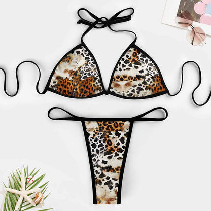 Plunge Triangle Mid-Rise Bikini Set, product view 3