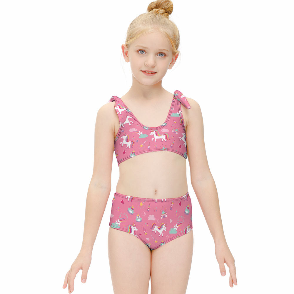 Girls' Bow-Strap Scoop-Neck Bikini Set, product view 3