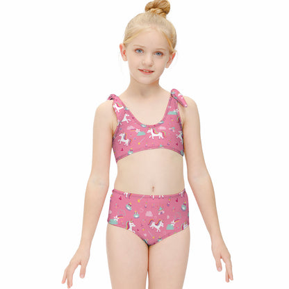 Girls' Bow-Strap Scoop-Neck Bikini Set, product view 3