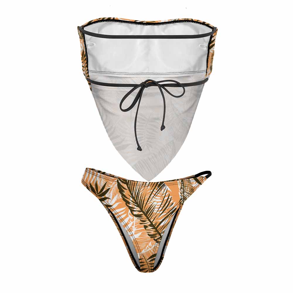 Handkerchief Bandeau Low-Rise Bikini Set, product view 5