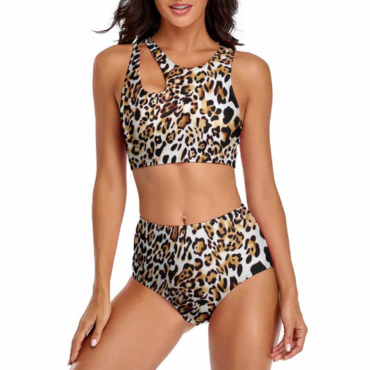 Scoop-Neck Tummy-Control High-Waisted Bikini Set, product view 2