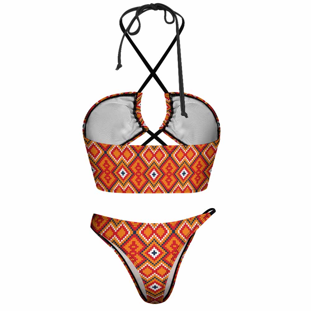 Crisscross Halter High-Waisted Bikini Set, product view 5