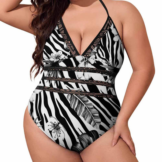 Plus-Size Wrap-Front One-Piece Swimsuit