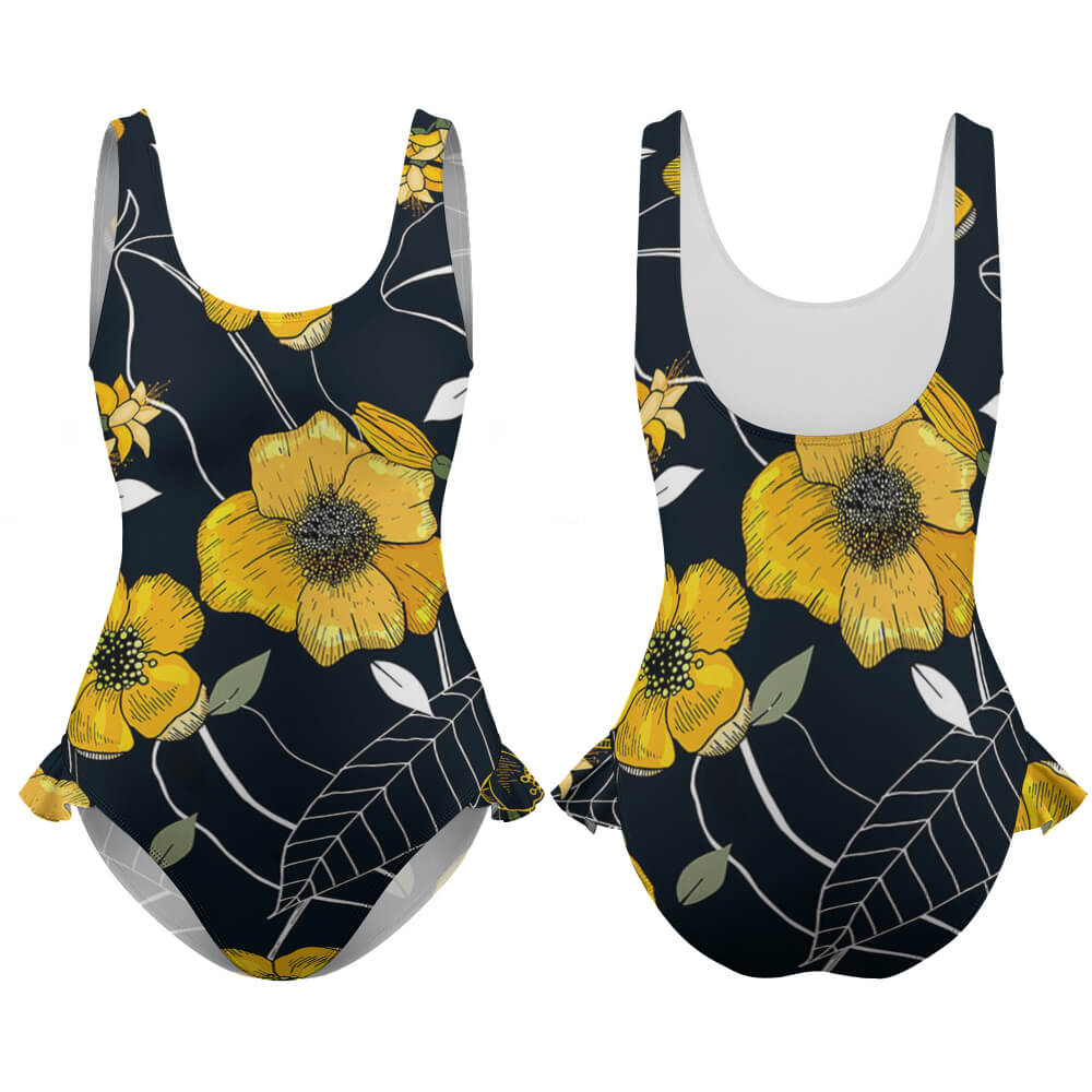 Scoop-Neck Peplum One-Piece Swimsuit, product view 10