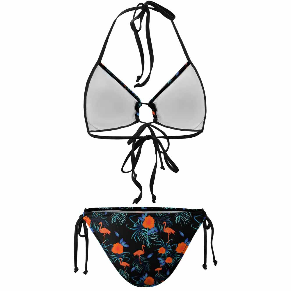 Plus-Size Ruched Lace-Up Triangle Bikini Set, product view 5