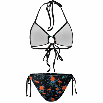Plus-Size Ruched Lace-Up Triangle Bikini Set, product view 5