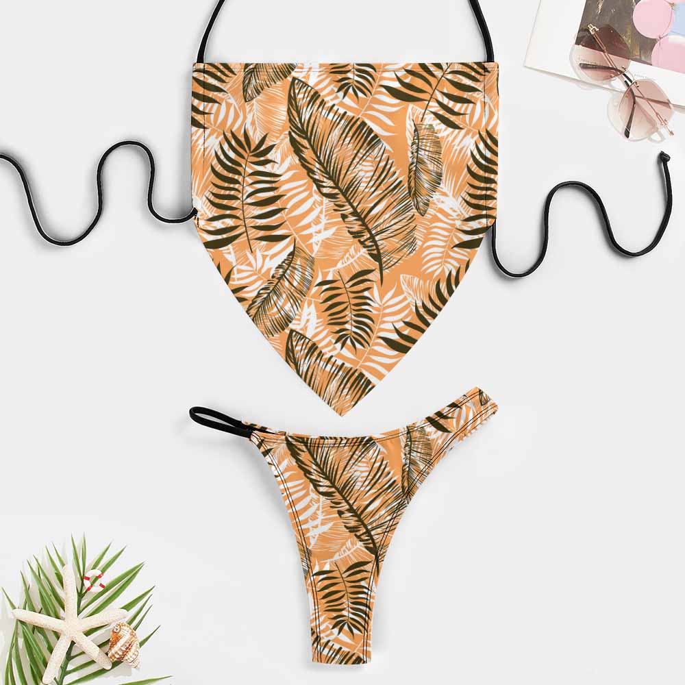 Handkerchief Bandeau Low-Rise Bikini Set, product view 3