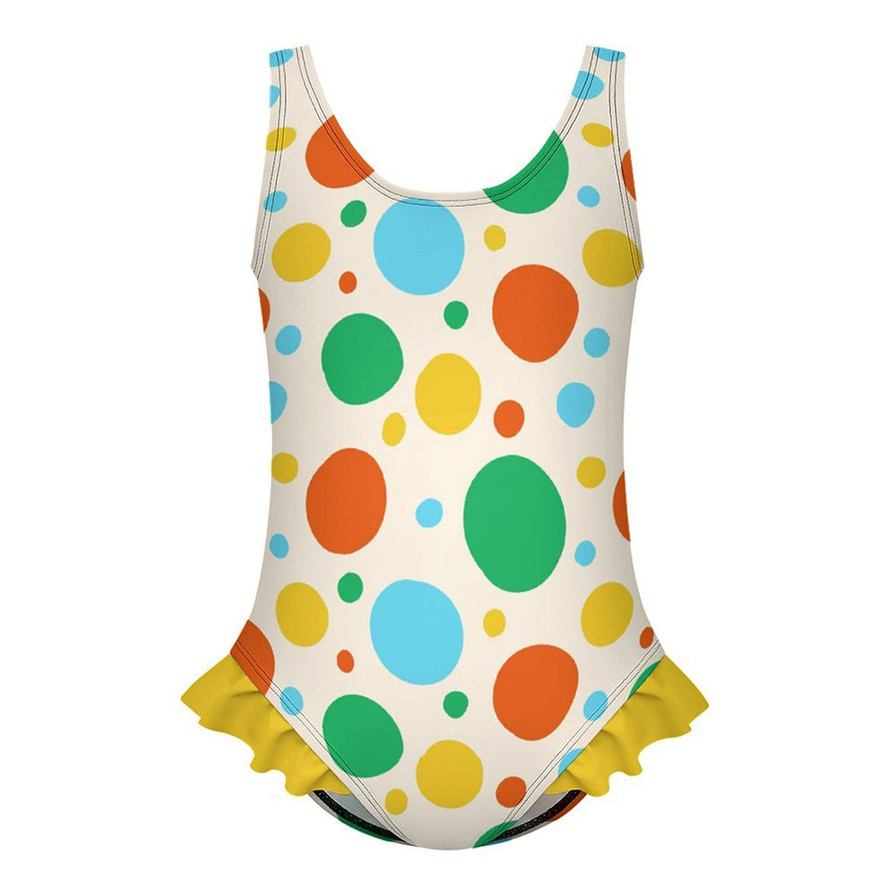 Girls' Ruffle-Hem Asymmetric One-Piece Swimsuit, product view 4