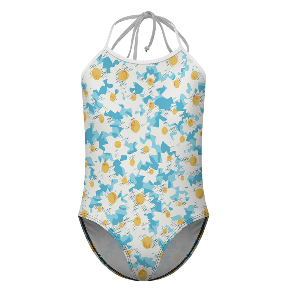 Girls' Tie-Strap Scoop-Neck One-Piece Swimsuit, product view 5