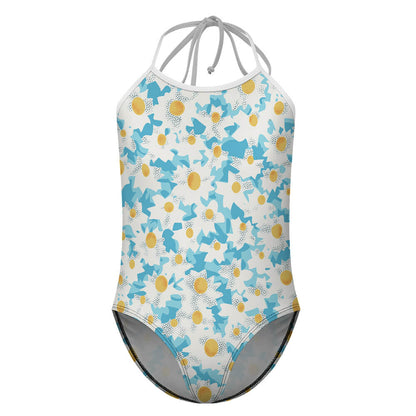 Girls' Tie-Strap Scoop-Neck One-Piece Swimsuit, product view 5