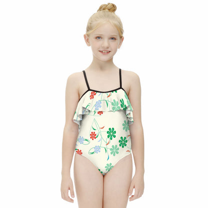 Girls' Flounce Cami One-Piece Swimsuit, product view 3