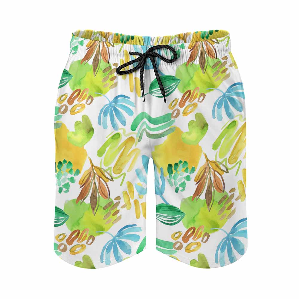 Men's Drawstring Mid-Length Casual Swim Shorts, product view 2