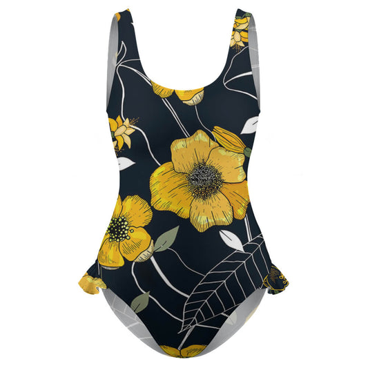 Scoop-Neck Peplum One-Piece Swimsuit, product view 2