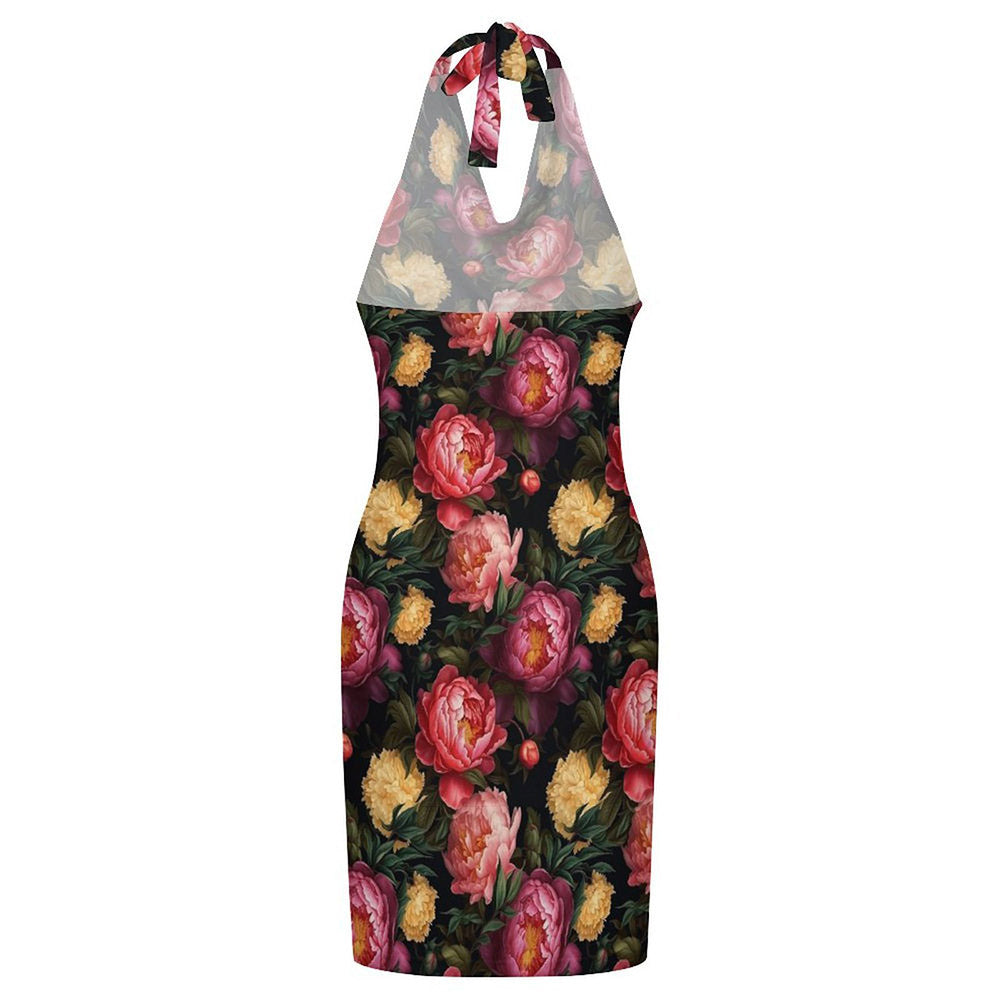 Sleeveless High-Neck Mesh Cover-Up Dress, product view 5