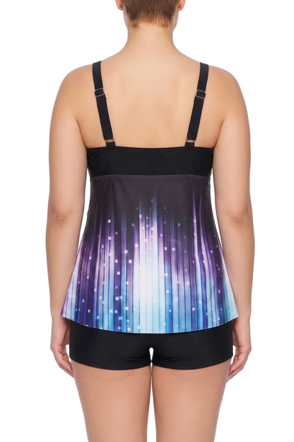 Empire Waist A-Line Tankini Top with Deep V-Neck | SWPLT007