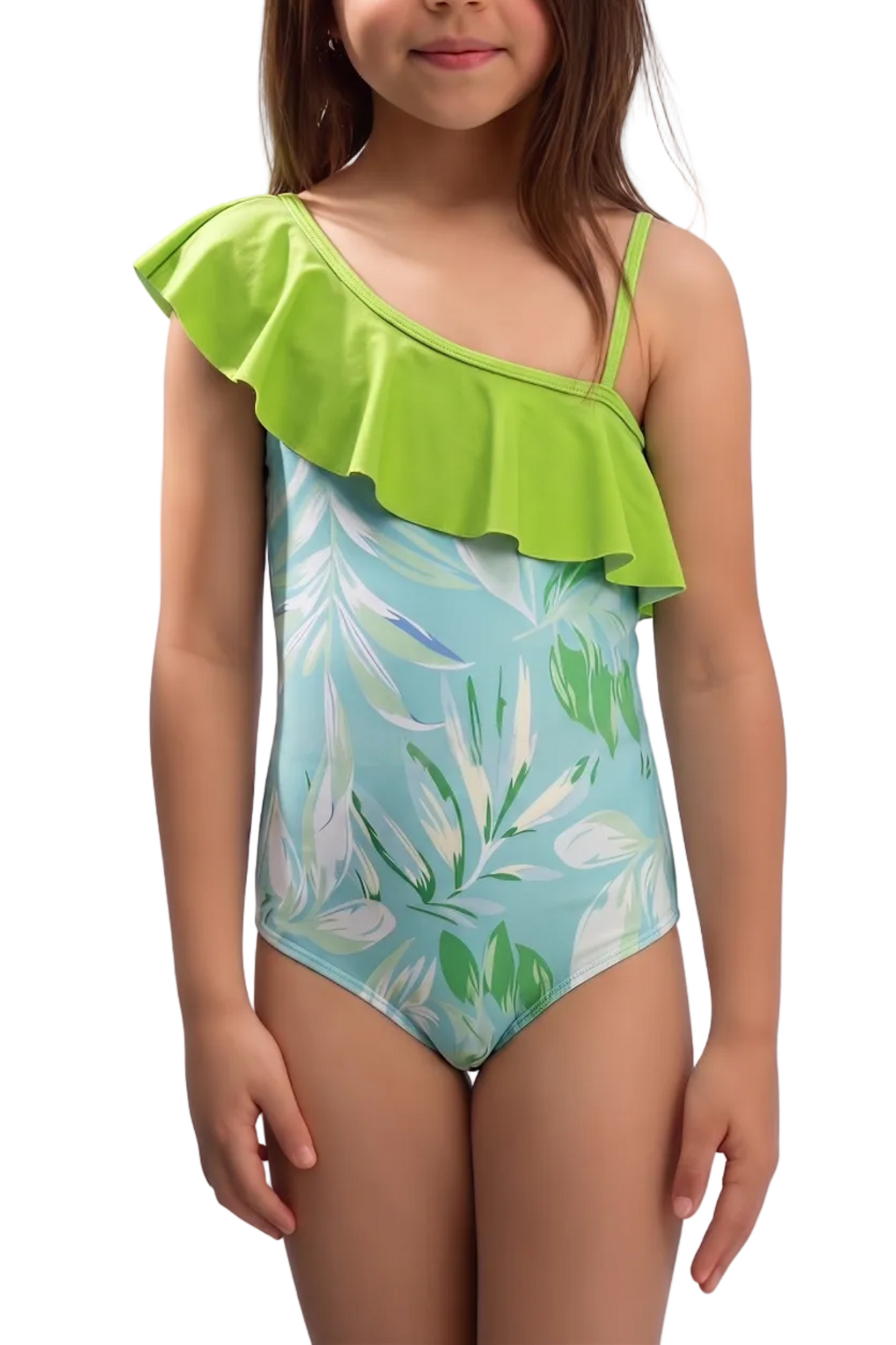 One-Shoulder Ruffle One-Piece Swimsuit | SKG001