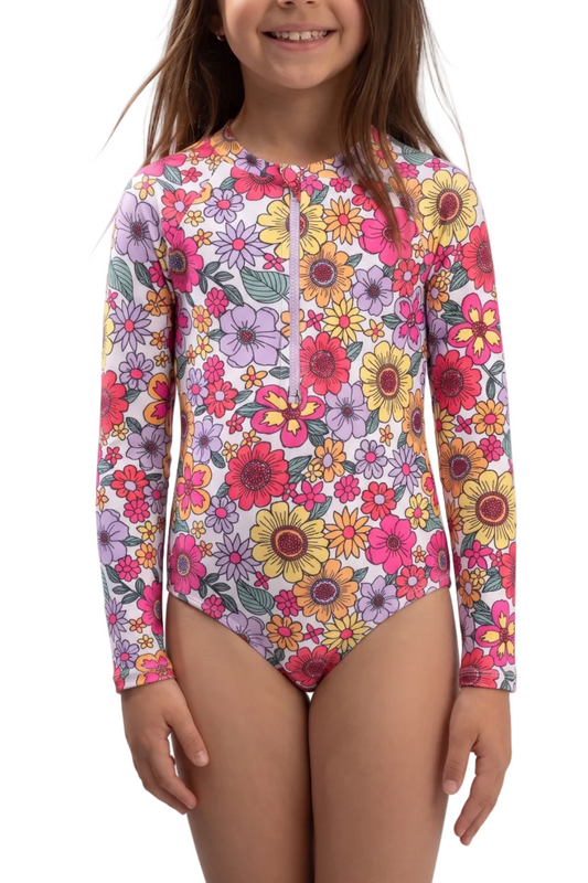Long Sleeve Front-Zip One-Piece Rash Guard | SKG003