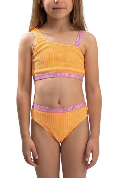 One Shoulder Ribbed Bikini Set | SKG008