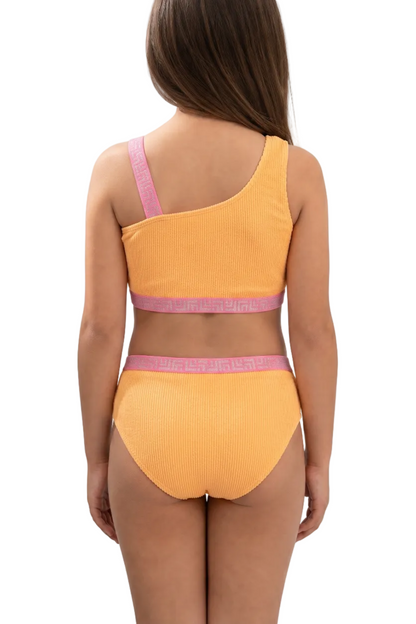 One Shoulder Ribbed Bikini Set | SKG008