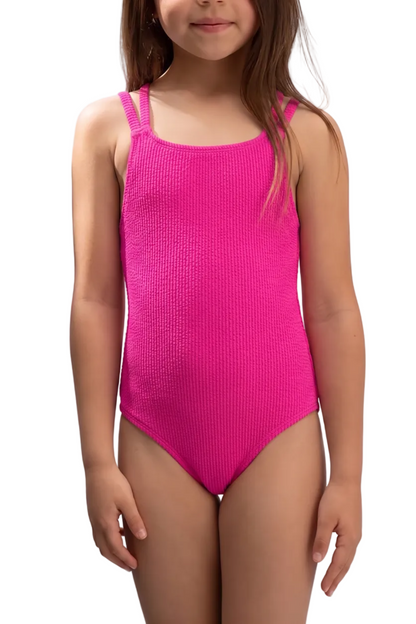 Crisscross Back Textured One-Piece Swimsuit | SKG009