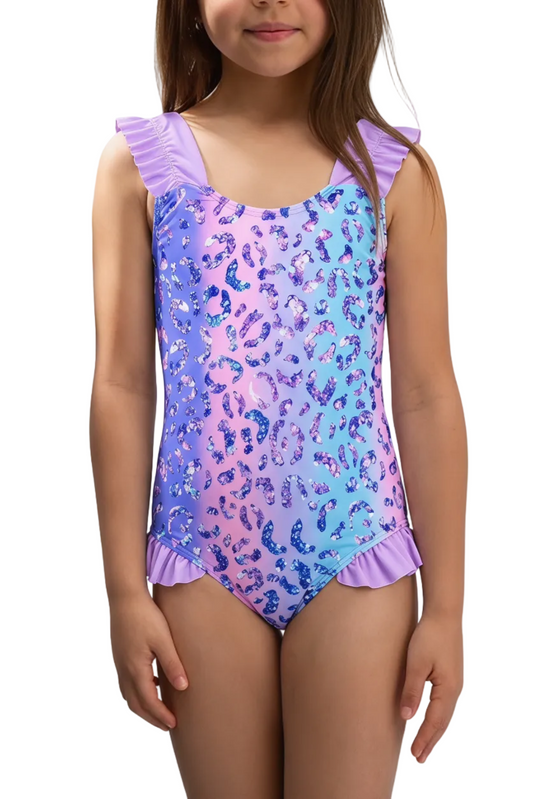 Ruffle Strap Leopard Print One-Piece Swimsuit | SKG016
