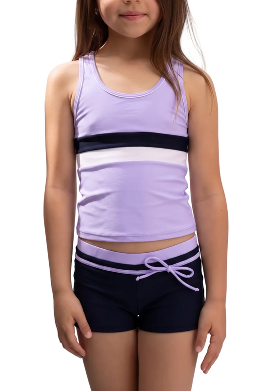 Color Block Racerback Tankini Swim Set | SKG017