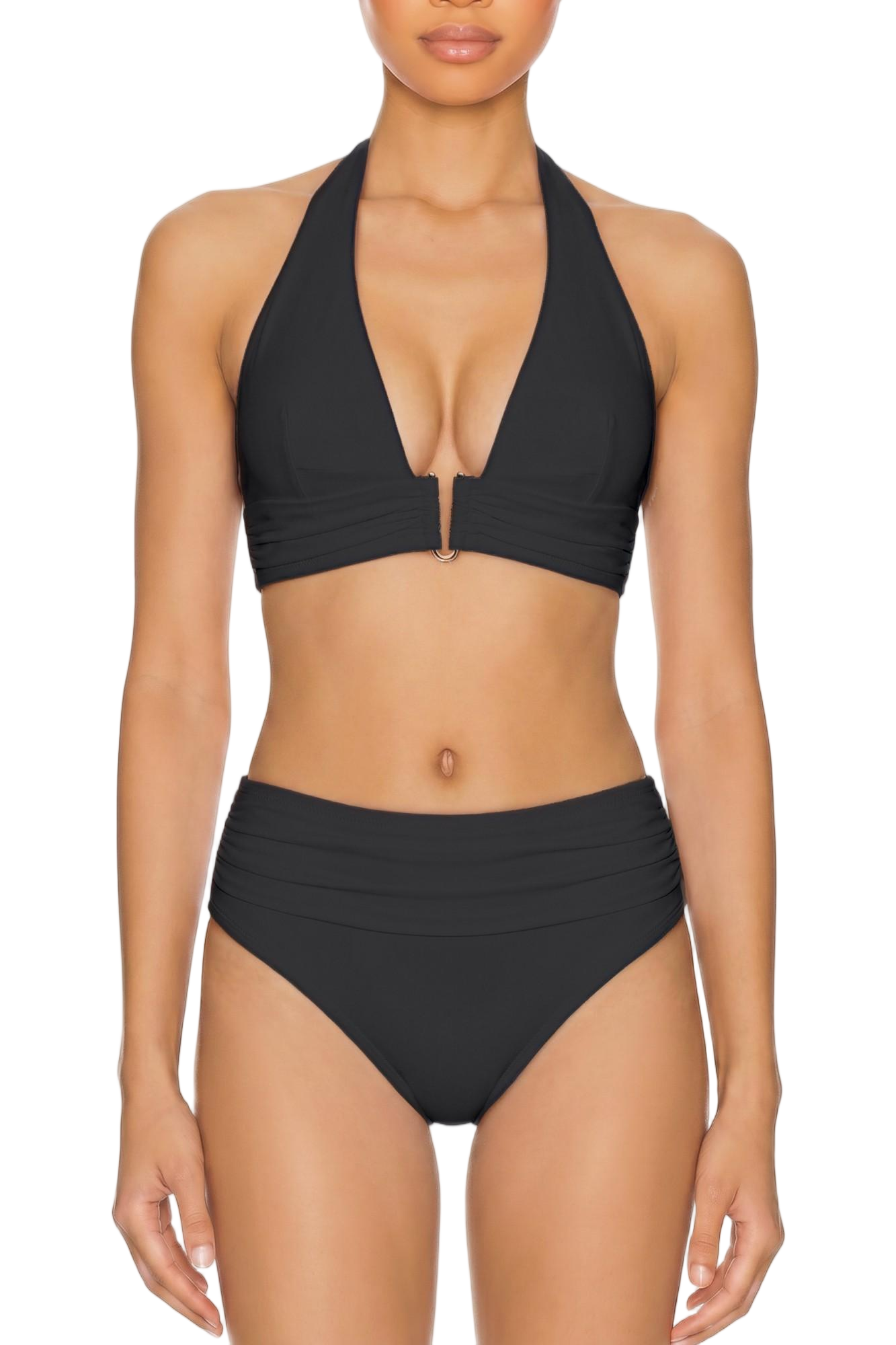 Plunge Halter Bikini Top | SWBKT013