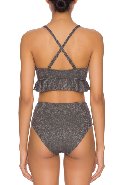 Ruffle Hem Cross-Back Bikini Top | SWBKT023