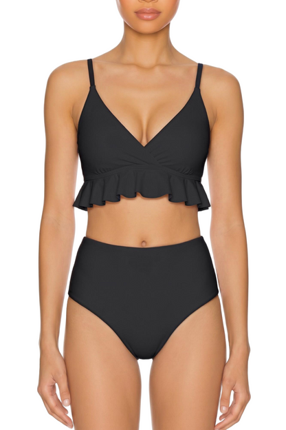Ruffle Hem Cross-Back Bikini Top | SWBKT023