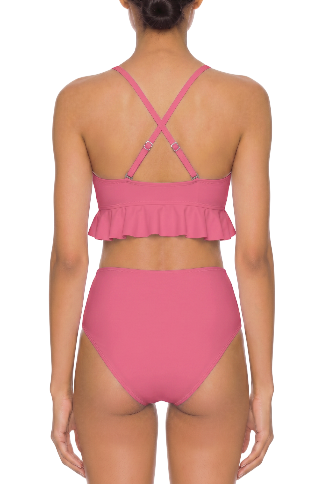 Ruffle Hem Cross-Back Bikini Top | SWBKT023