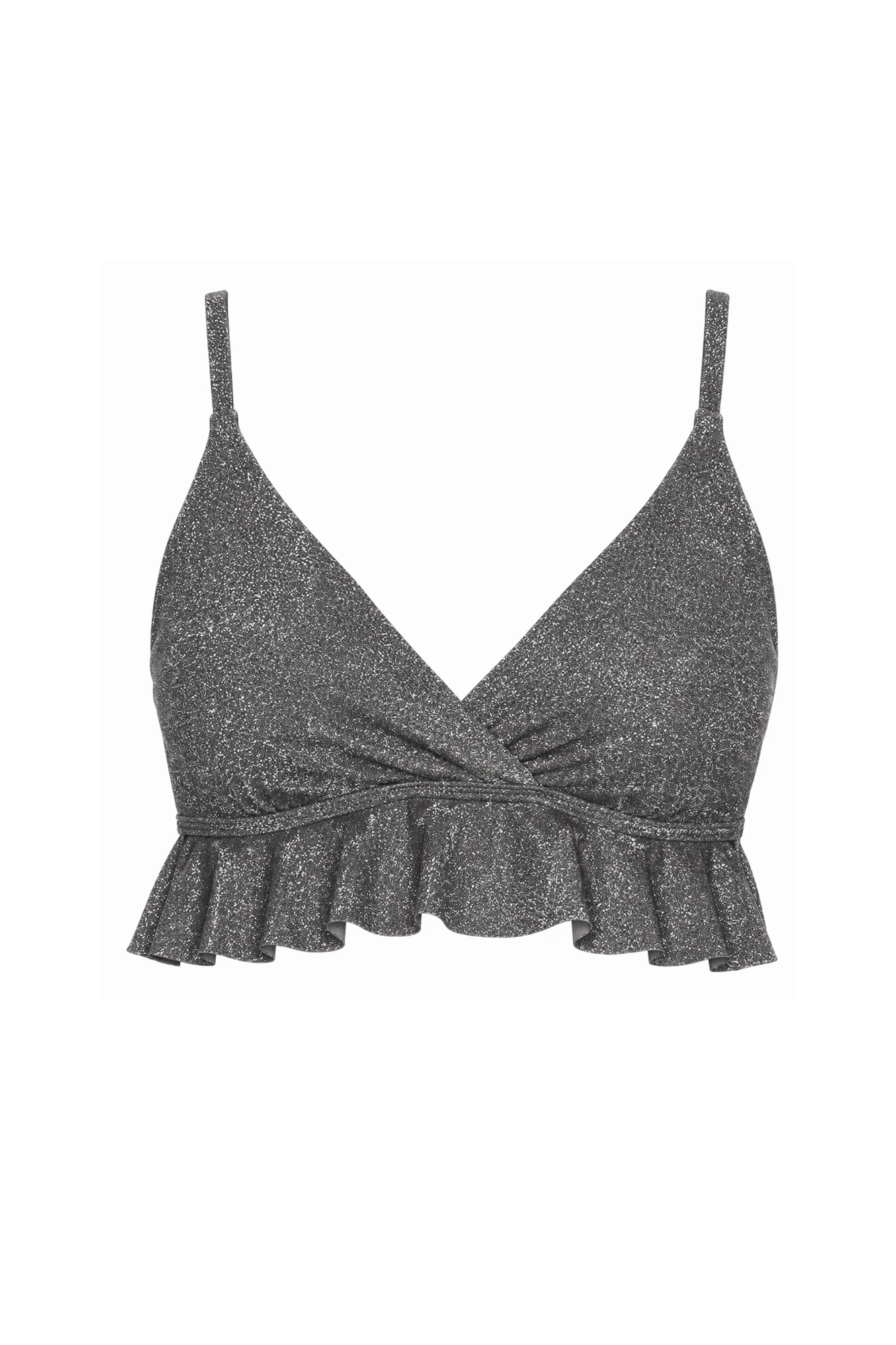 Ruffle Hem Cross-Back Bikini Top | SWBKT023