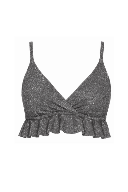 Ruffle Hem Cross-Back Bikini Top | SWBKT023