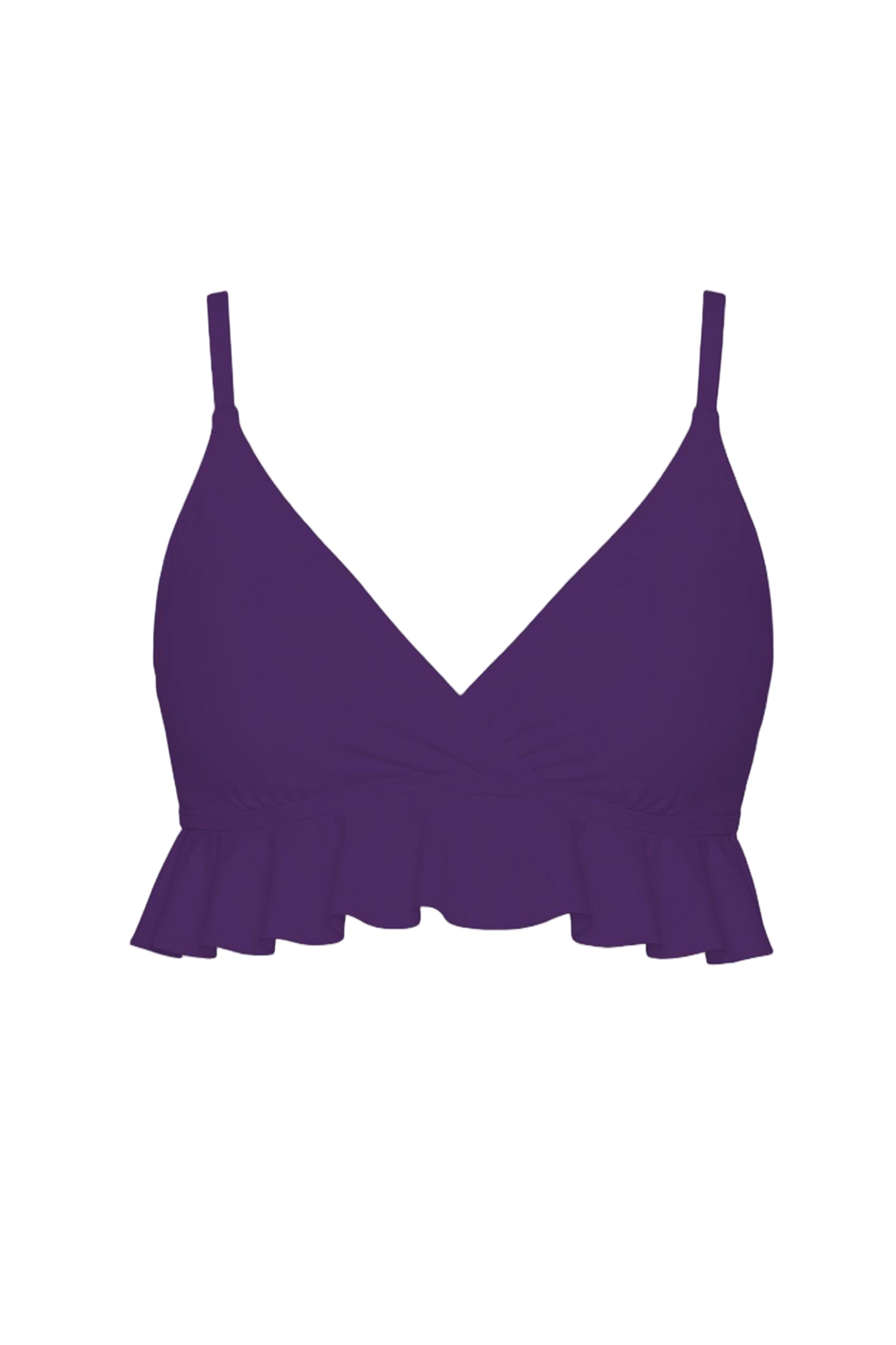 Ruffle Hem Cross-Back Bikini Top | SWBKT023