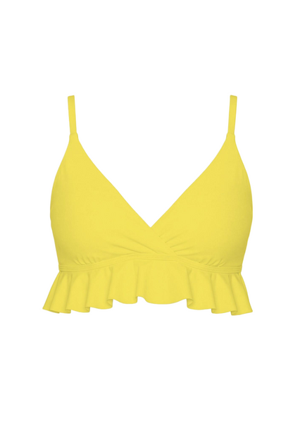 Ruffle Hem Cross-Back Bikini Top | SWBKT023