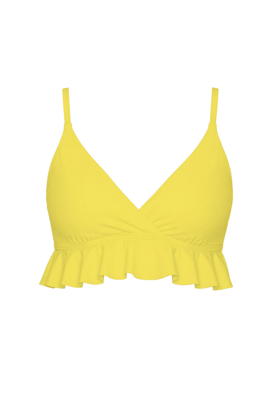 Ruffle Hem Cross-Back Bikini Top | SWBKT023