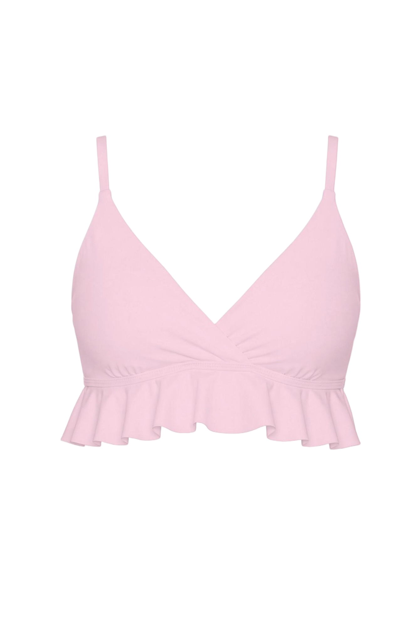 Ruffle Hem Cross-Back Bikini Top | SWBKT023