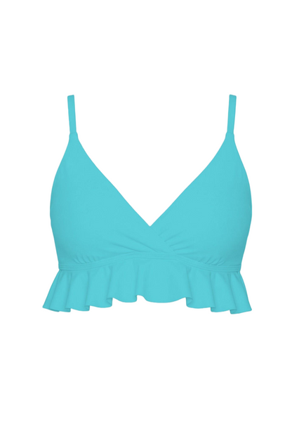 Ruffle Hem Cross-Back Bikini Top | SWBKT023