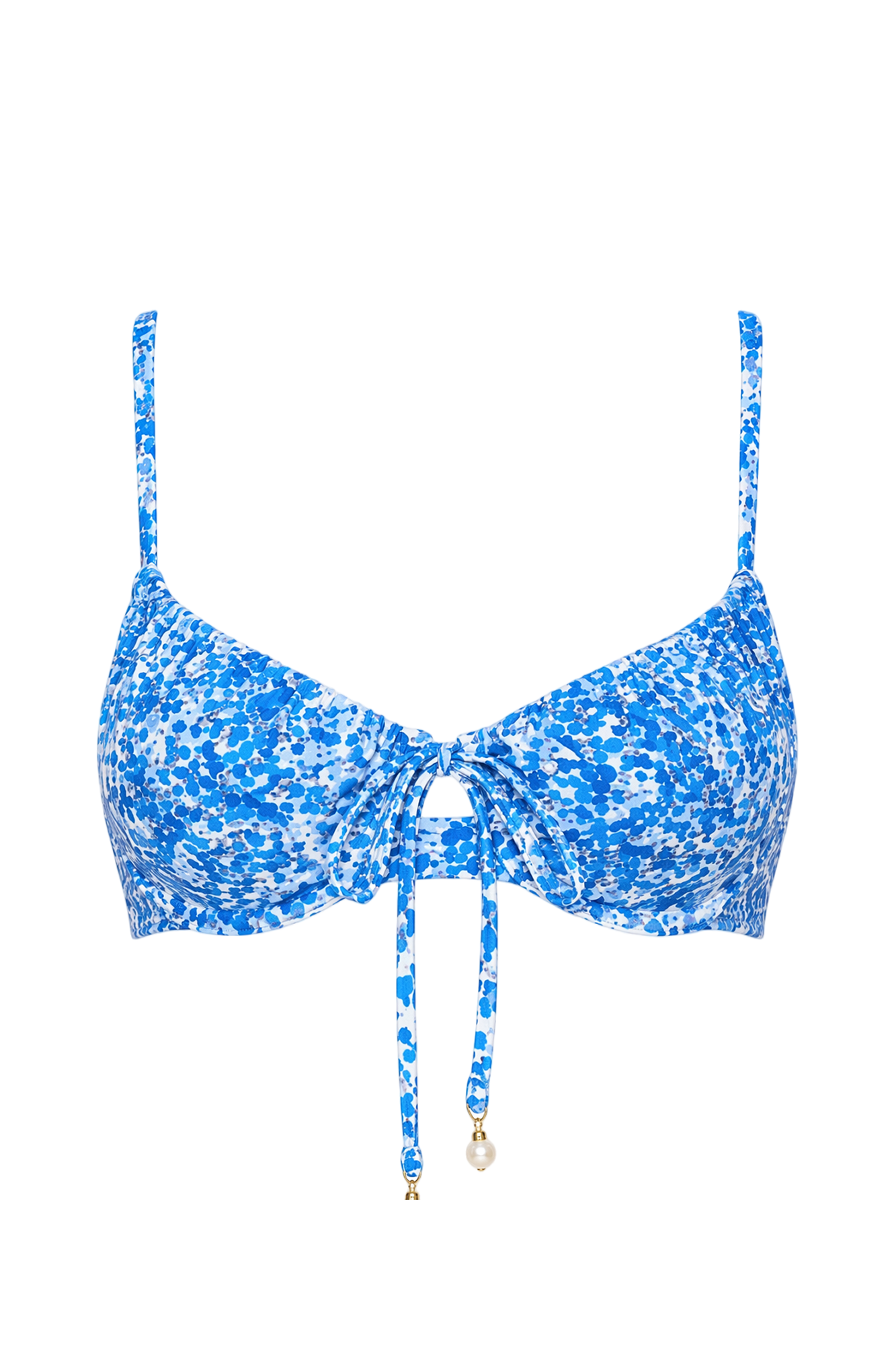 Pearl Tie-Front Bikini Top | SWBKT029