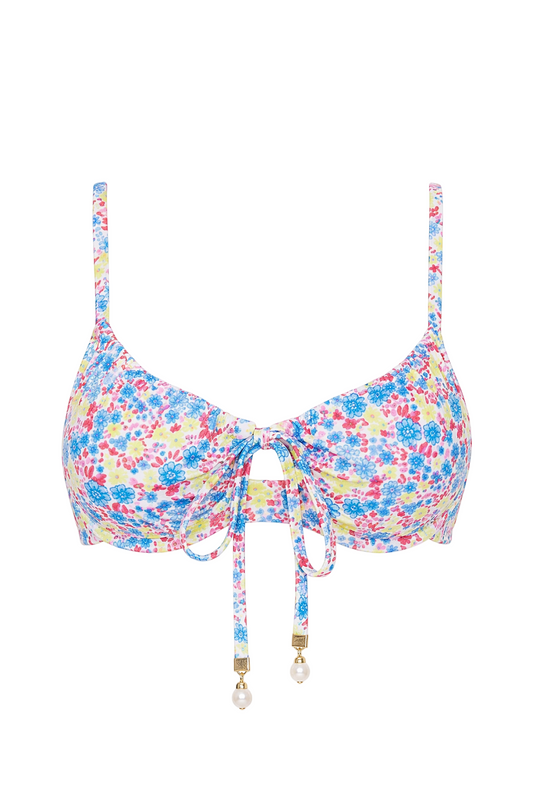 Pearl Tie-Front Bikini Top | SWBKT029