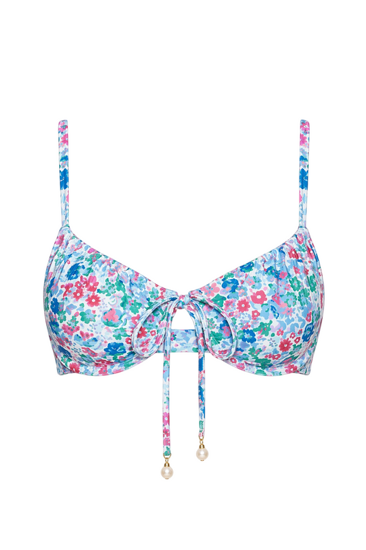 Pearl Tie-Front Bikini Top | SWBKT029